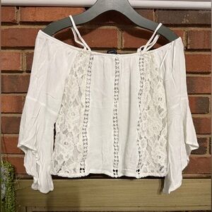 #9)  Ambiance White Lace Off-Shoulder Blouse